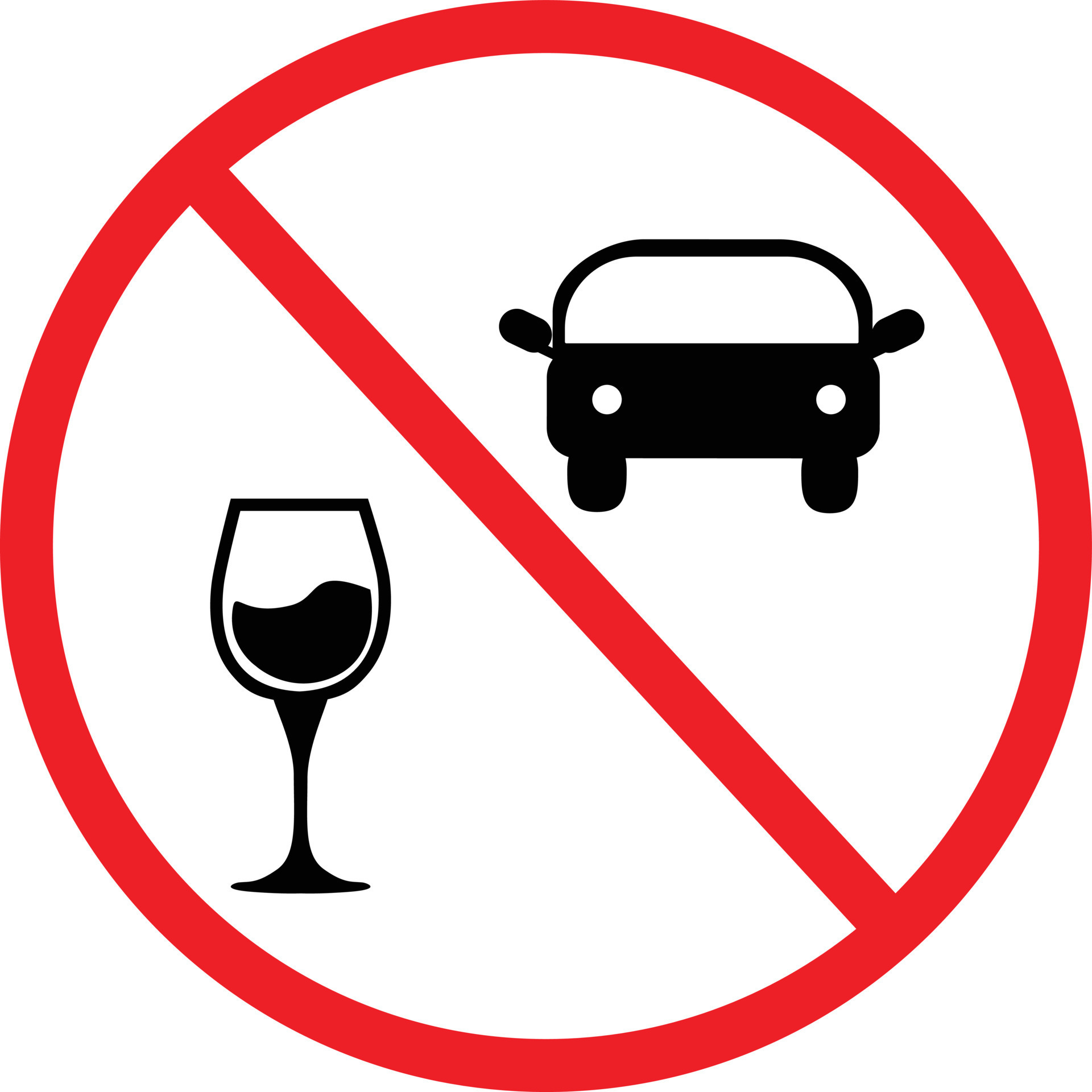 Don't drink and drive icon on white background. STOP No alcohol sign