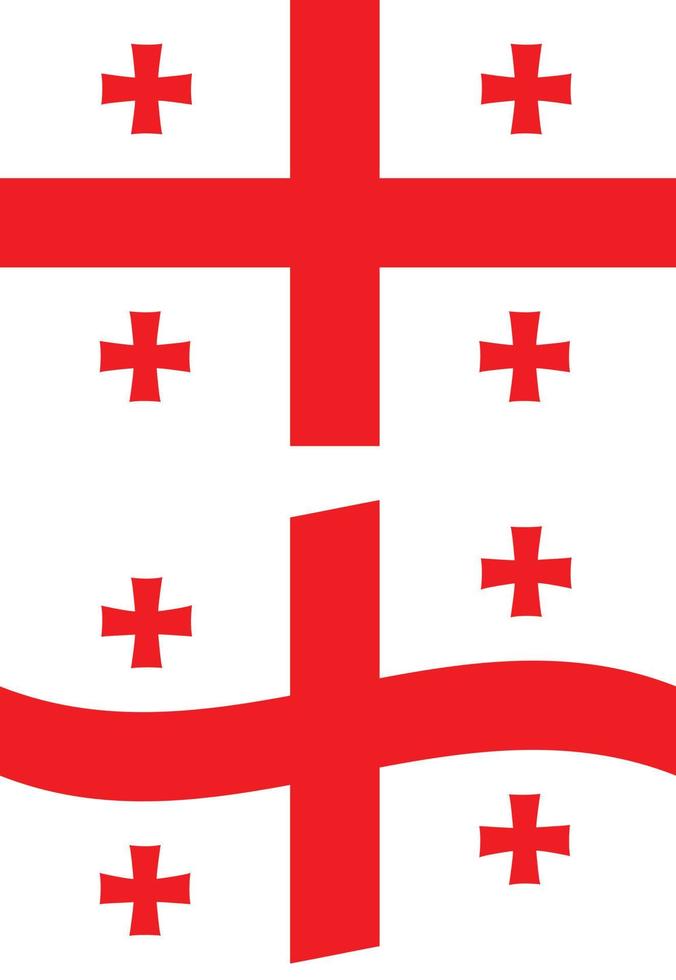 Flag of Georgia on white background. State flag of the country of Georgia. Georgian waving flag. flat style. vector