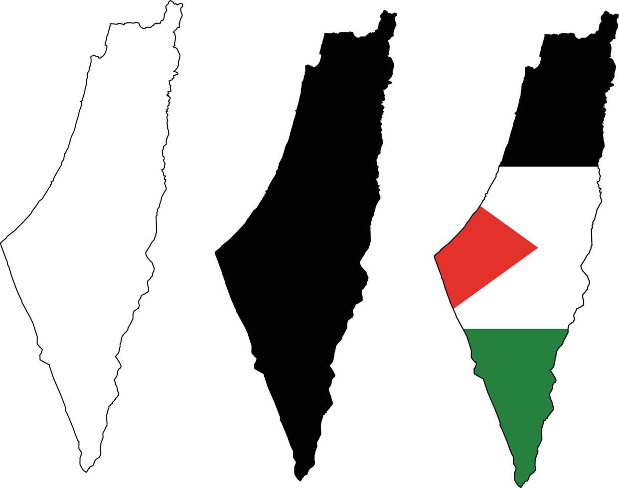 mapa del país palestino sobre fondo blanco. mapa de palestina. estilo plano vector