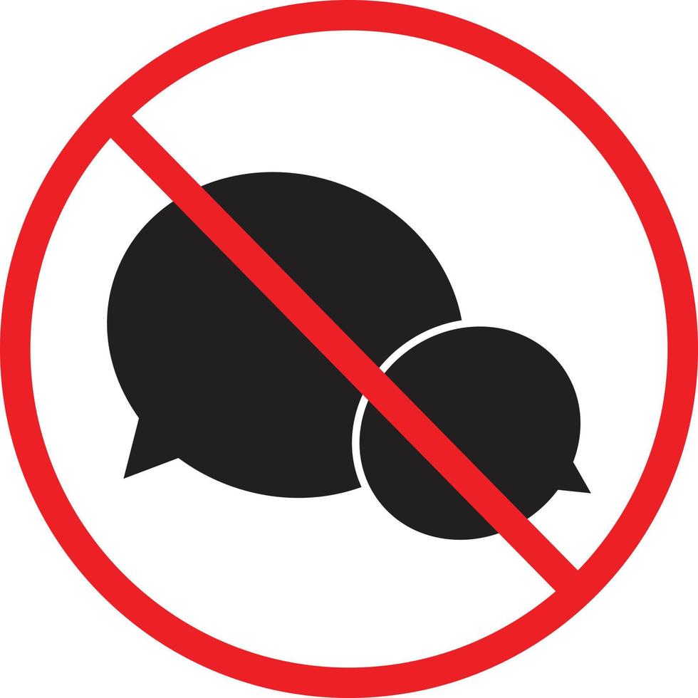 No talking icon on white background. No speaking sign. flat style. vector