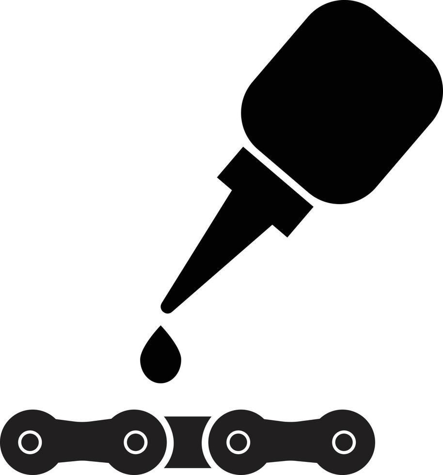 Bicycle repair icon on white background. Bicycle chain lubrication sign. lubricant symbol. flat style. vector