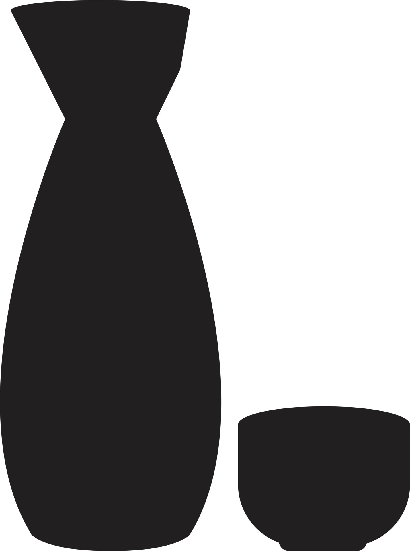 sake bottle icon on white background. sake symbol. japanese alcohol