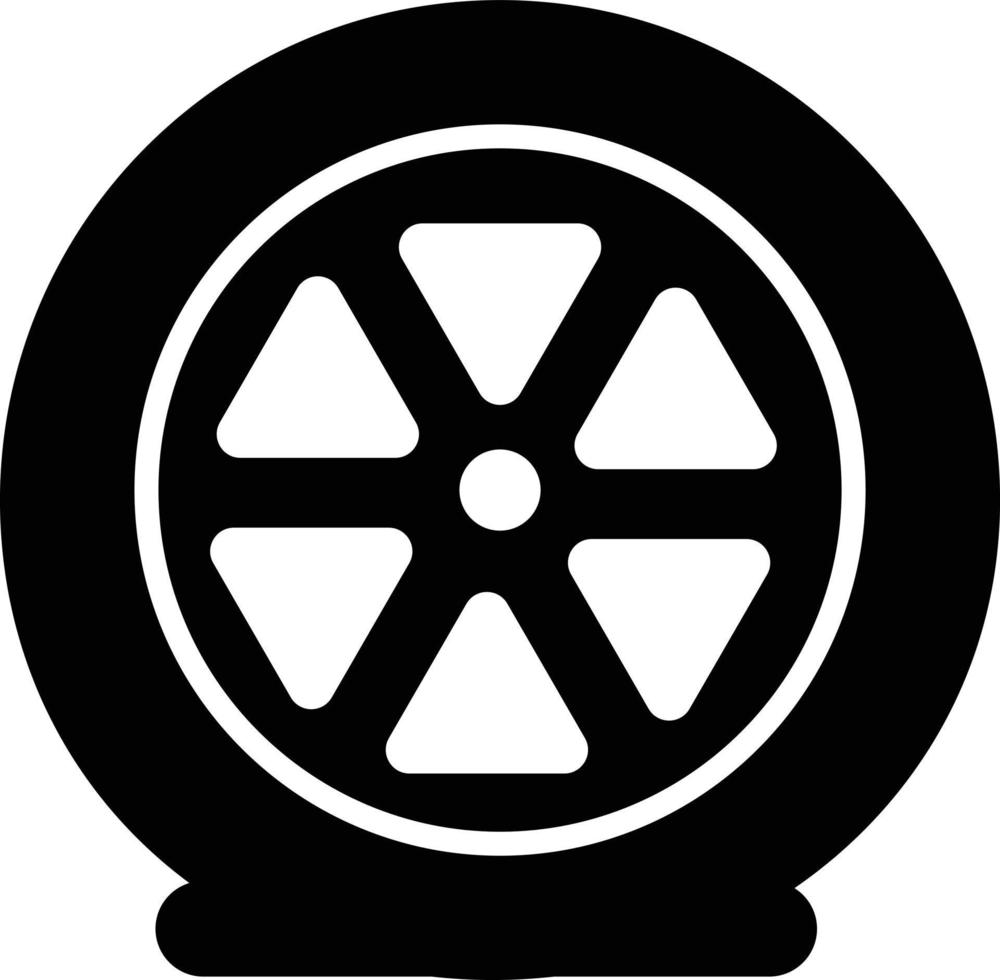 icono de neumático desinflado sobre fondo blanco. signo de neumático de coche pinchado. estilo plano vector