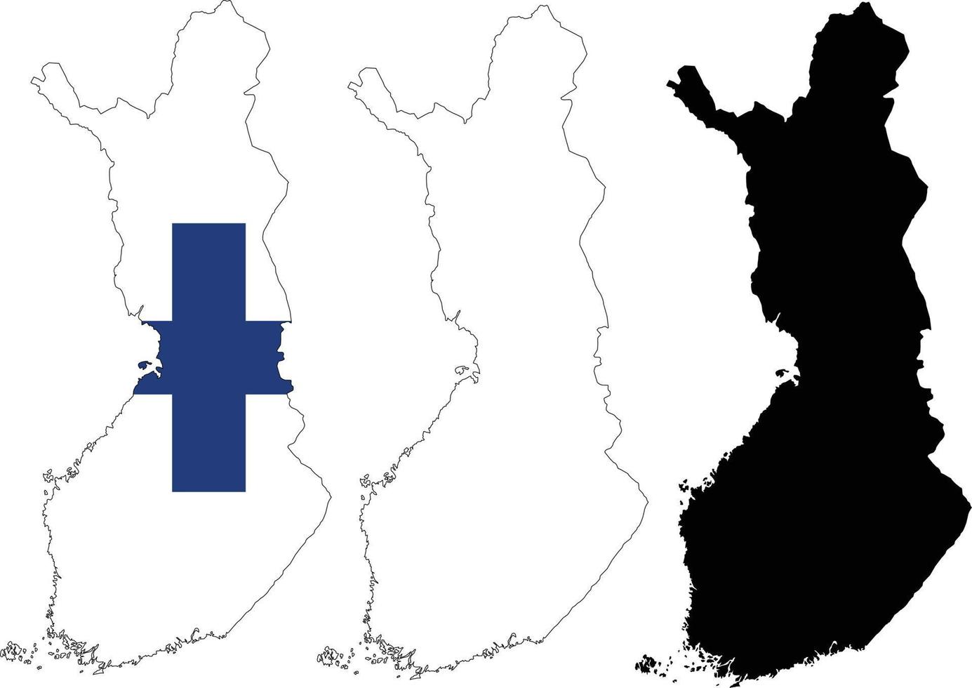 Finlandia bandera y mapa sobre fondo blanco. señal de mapa de finlandia. estilo plano vector