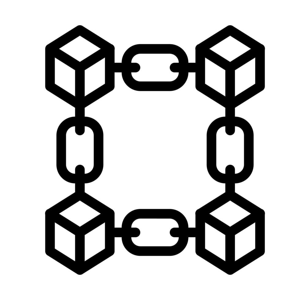 diseño de icono de cadena de bloques vector