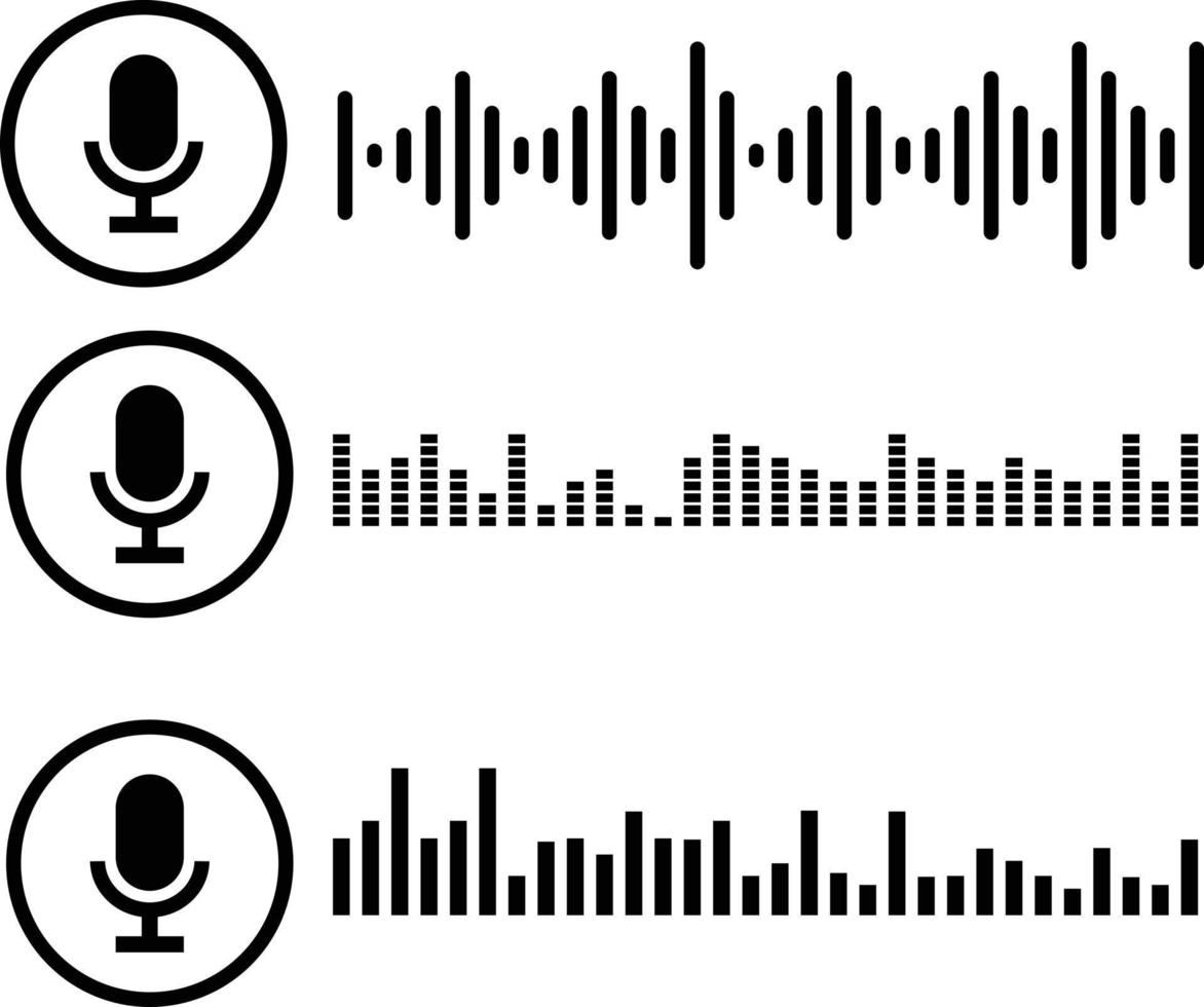 Voice recording sound wave icon. Voice assistan sign. Microphone with sound wave symbol. Search icon. flat style. vector