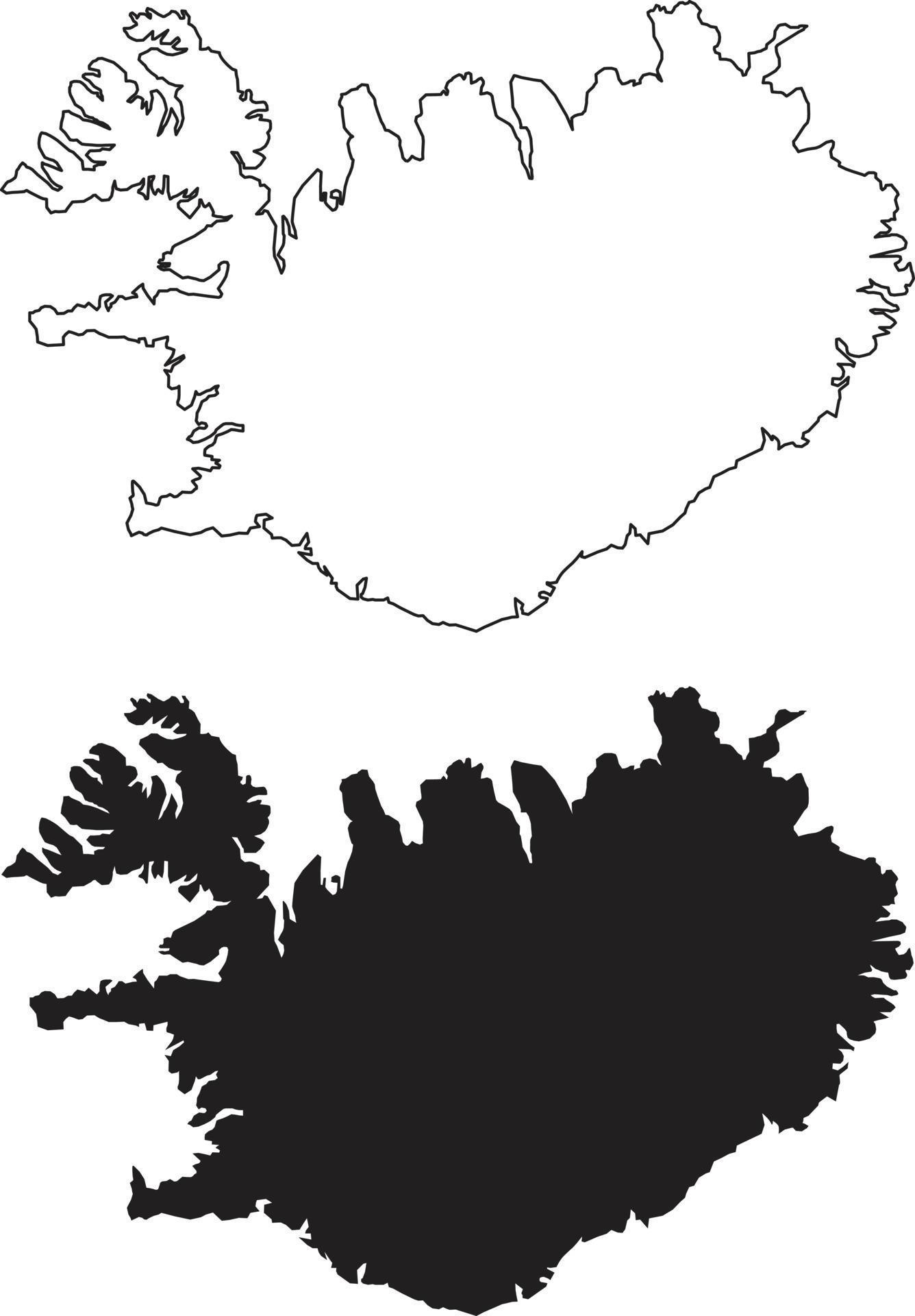 Outline map of Iceland. map of Iceland on white background. flat style. 10751722 Vector Art at