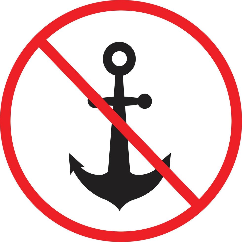 No Anchor sign on white background. No Anchor symbol. flat style