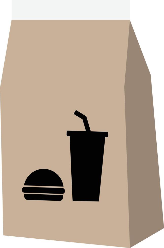 paper bag on white background. food delivery paper bag sign. stay home order food delivery symbol. flat style. vector