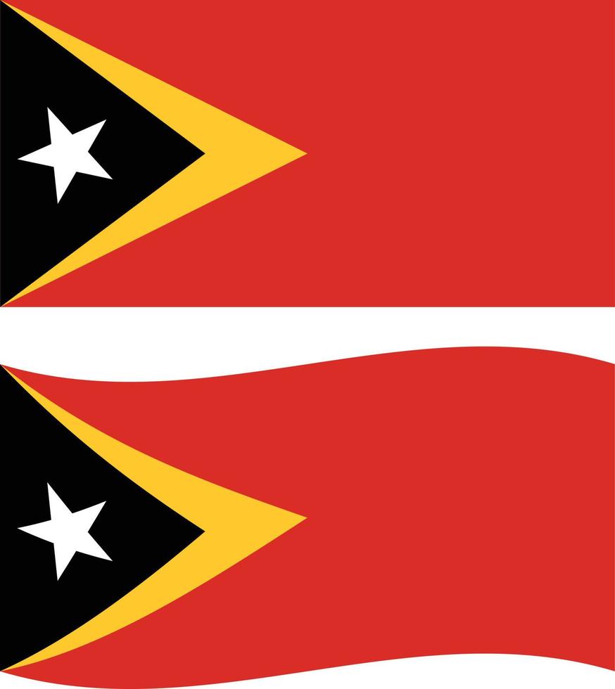 Flag of East Timor on white background. Timor Leste Flag. Timor Leste