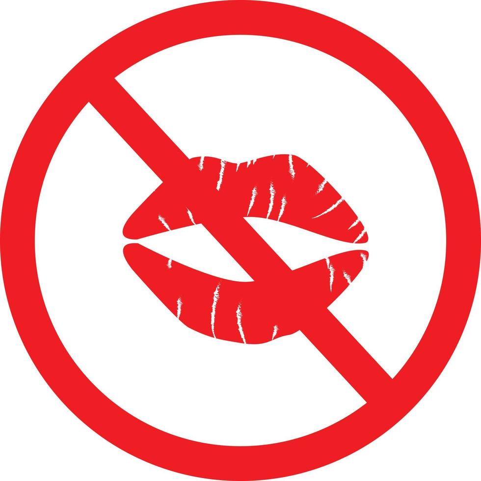 Stop kiss icon on white background. No kisses allowed symbol. flat style. vector