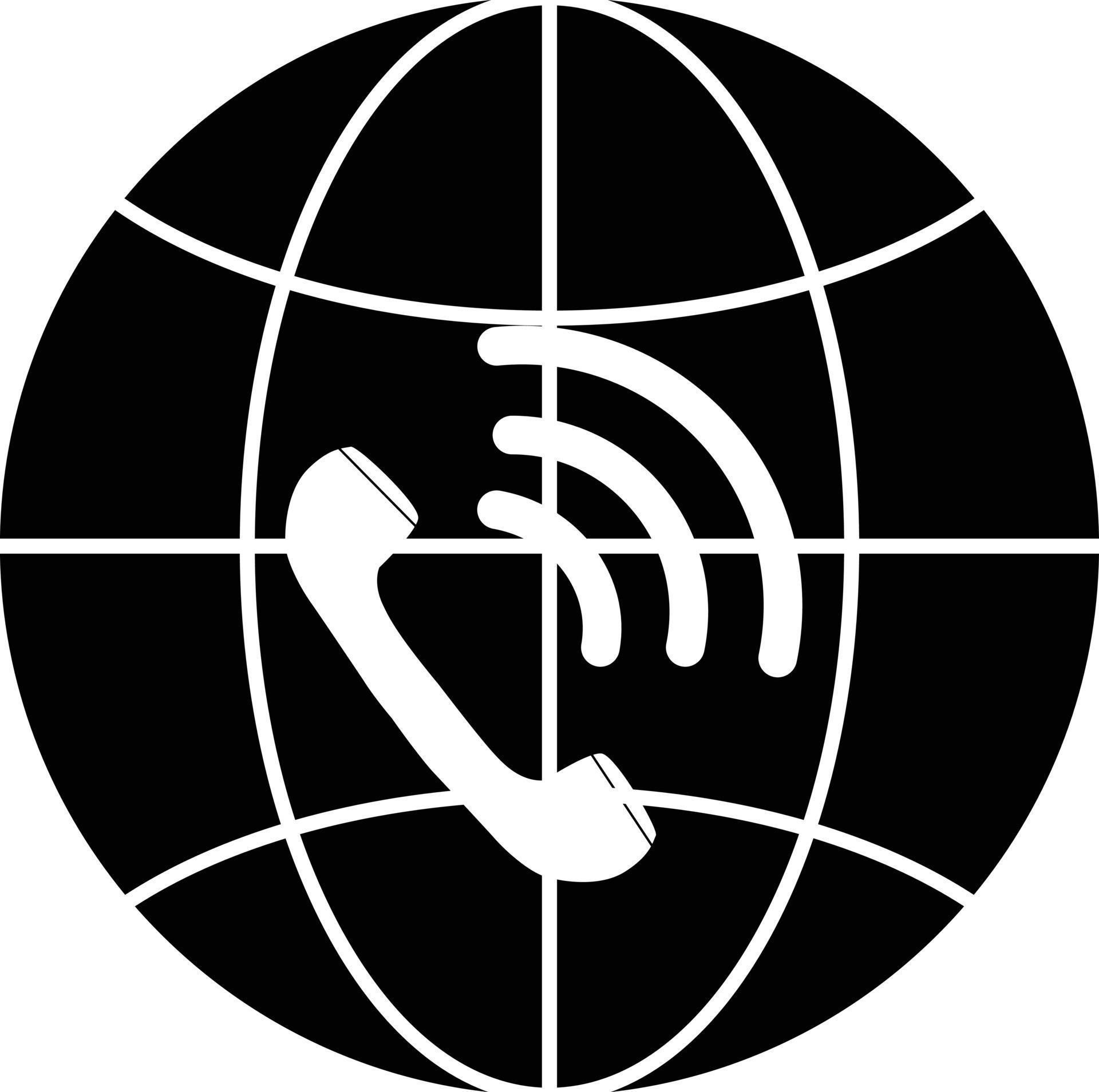 voice over internet protocol icon on white background. telephony voip ...