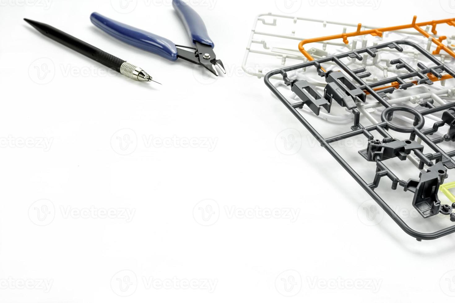 part of plastic model kit on background,injection moulding of toy photo