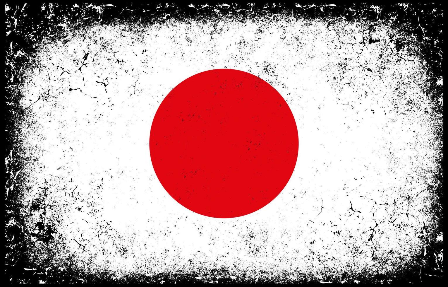 viejo sucio grunge vintage japón bandera nacional ilustración vector