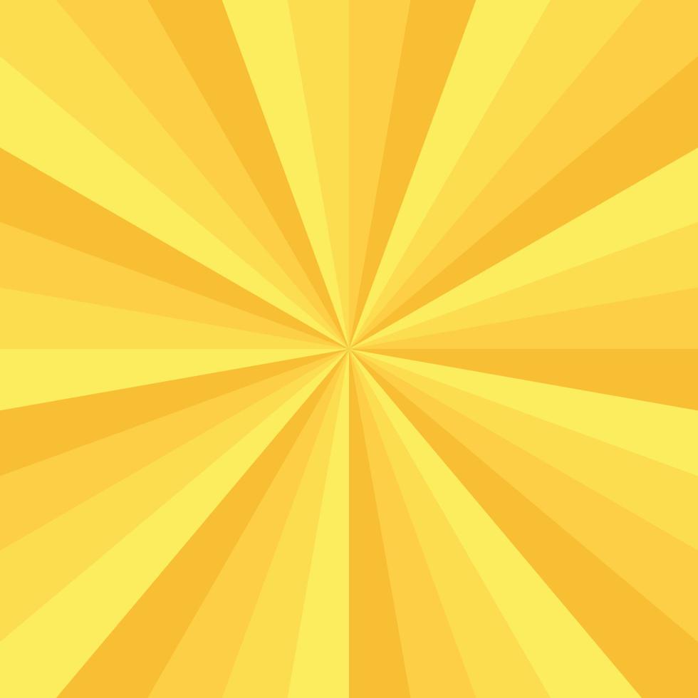 Abstract explosion background in gradient yellow color. Asian style glare effect. Sunshine sparkle pattern. Vector illustration of a radial ray. Narrow beam. For backdrops, posters, banners, covers.