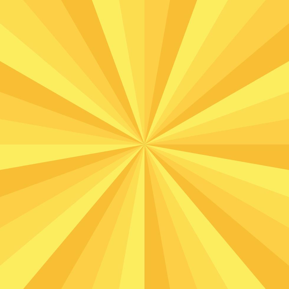 fondo de explosión abstracta en color amarillo degradado. efecto de resplandor de estilo asiático. patrón de brillo de sol. ilustración vectorial de un rayo radial. viga estrecha. para telones de fondo, carteles, pancartas, portadas. vector