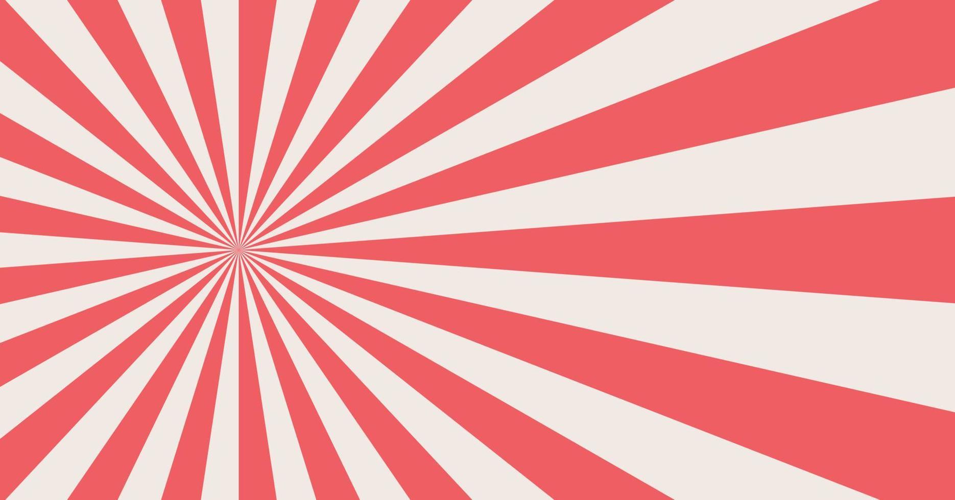 Abstract explosion background in gradient red color. Asian style glare effect. Sunshine sparkle pattern. Vector illustration of a radial ray. Narrow beam. For backdrops, posters, banners, and covers.