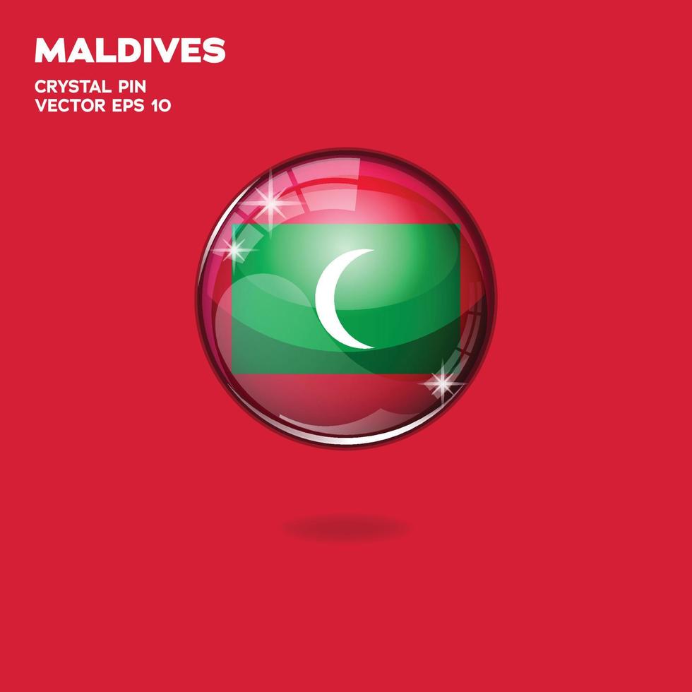 Maldives Flag 3D Buttons vector