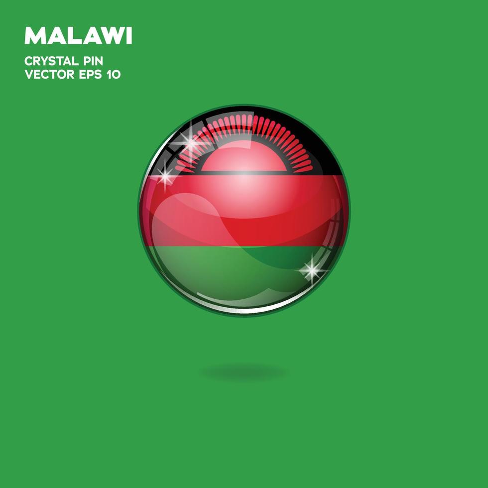 botones 3d de la bandera de malawi vector