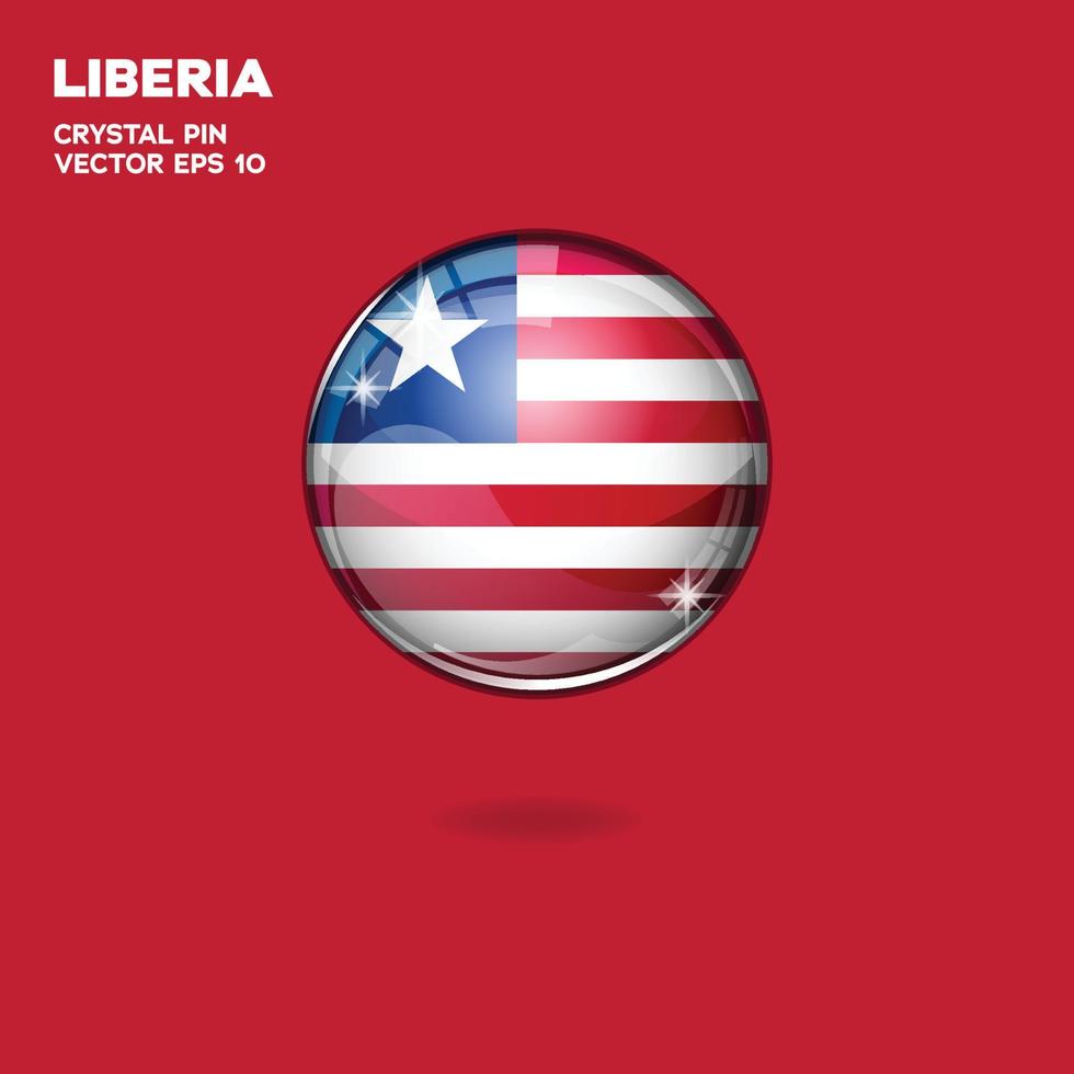 botones 3d de la bandera de liberia vector