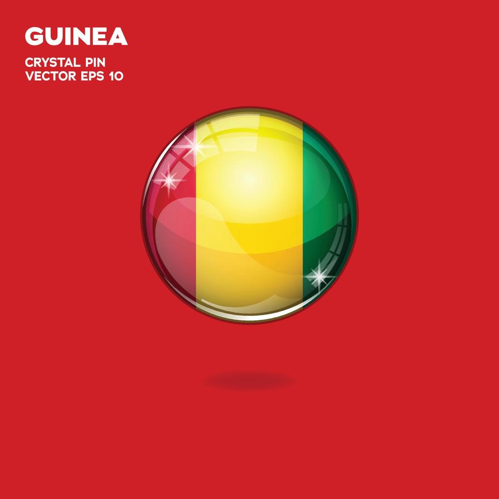 botones 3d de la bandera de guinea vector