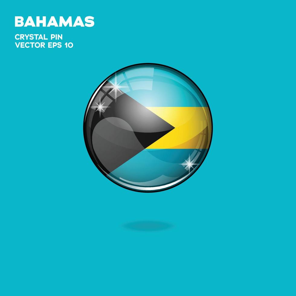 Bahamas Flag 3D Buttons vector