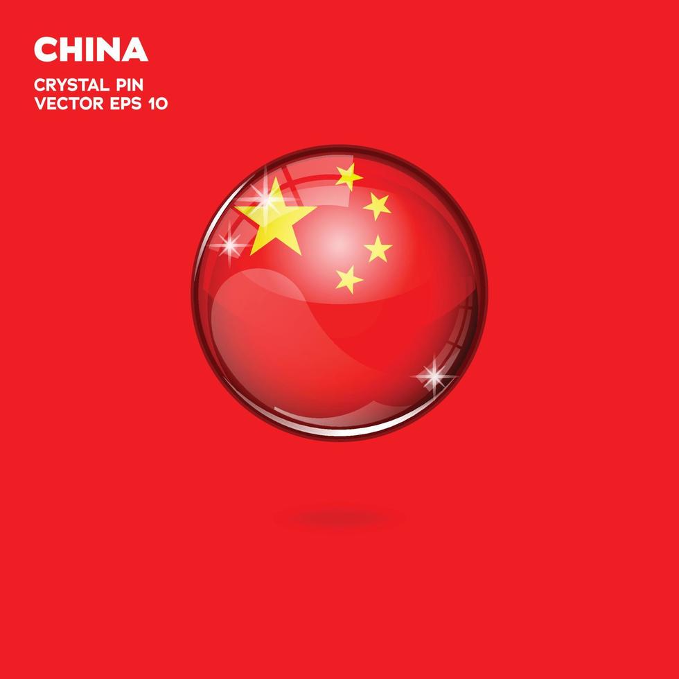 botones 3d de la bandera china vector