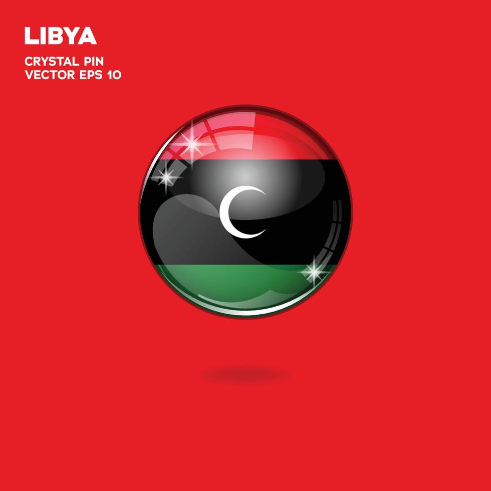 Libya Flag 3D Buttons vector