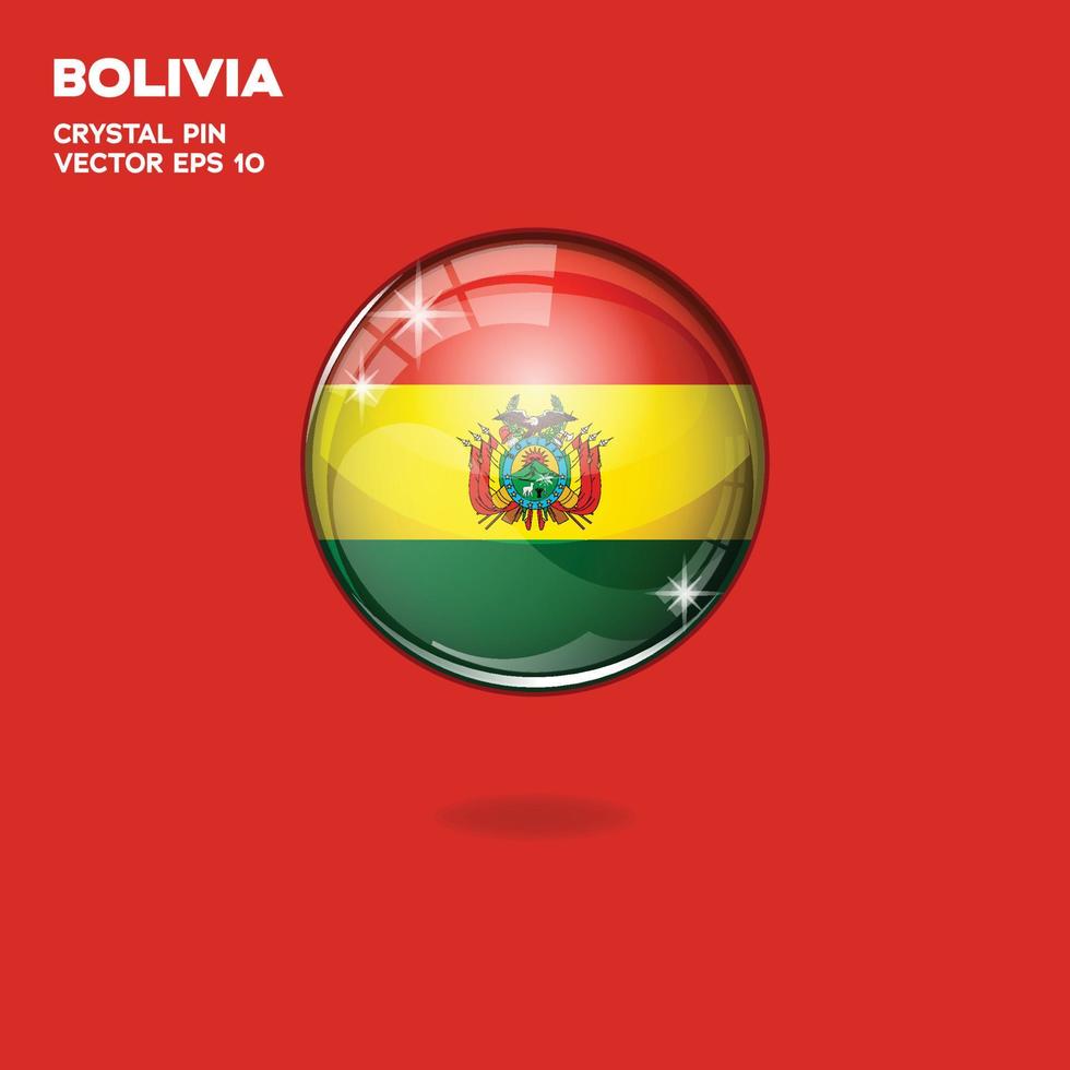 botones 3d de la bandera de bolivia vector