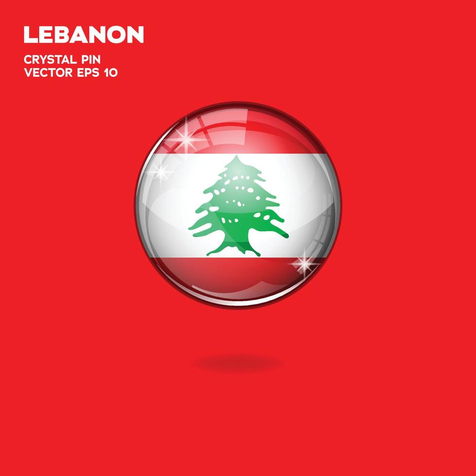 Lebanon Flag 3D Buttons vector