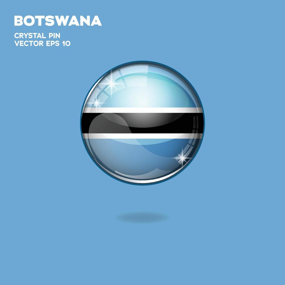 botones 3d de la bandera de botsuana vector