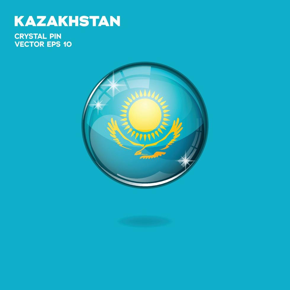 Kazakhstan Flag 3D Buttons vector