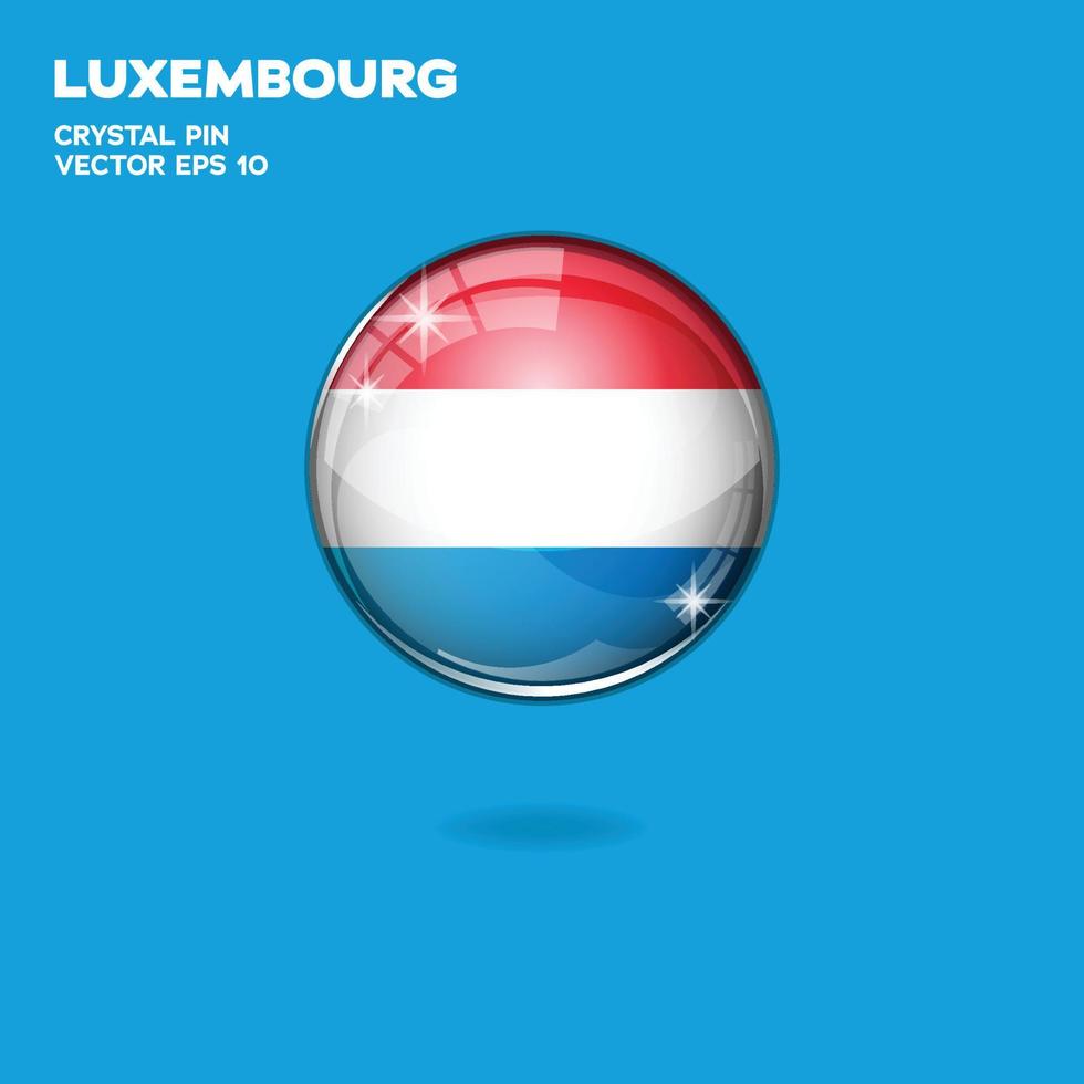 botones 3d de la bandera de luxemburgo vector