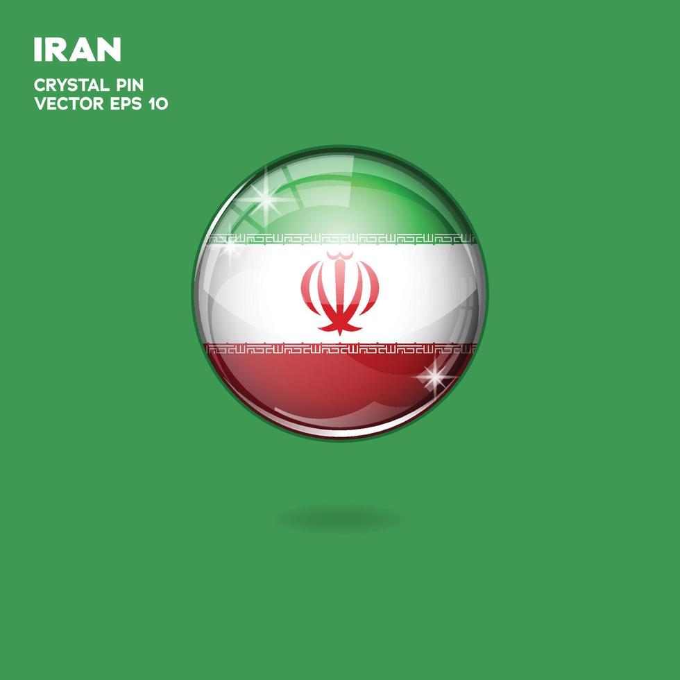 Iran Flag 3D Buttons vector