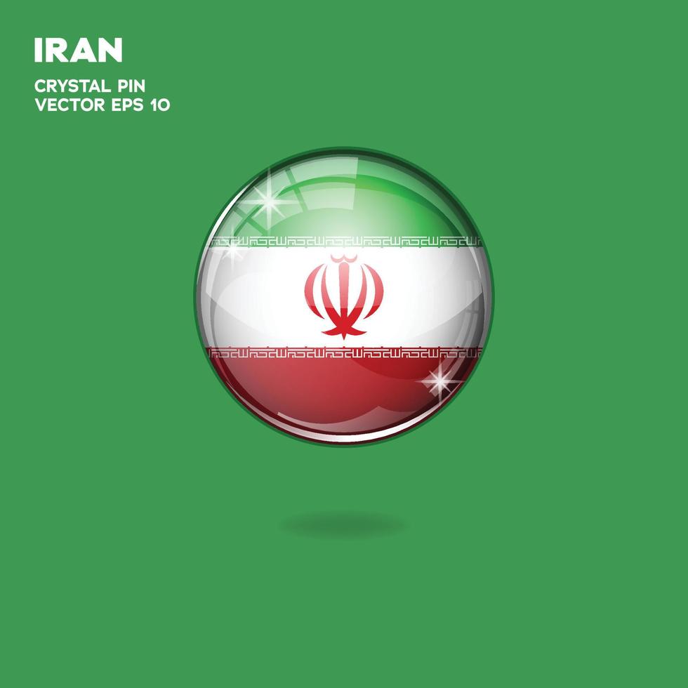 botones 3d de la bandera de irán vector