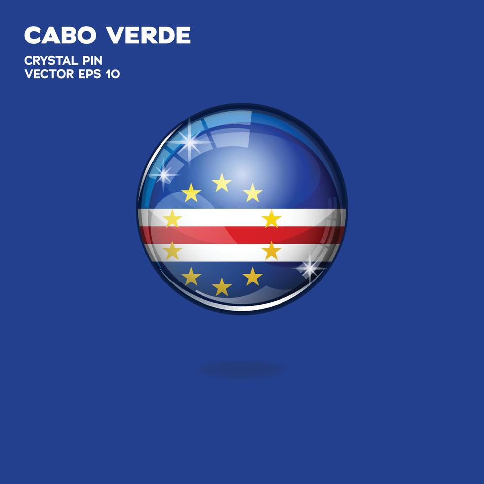Cabo Verde Flag 3D Buttons vector