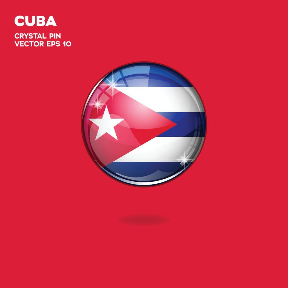 botones 3d de la bandera de cuba vector