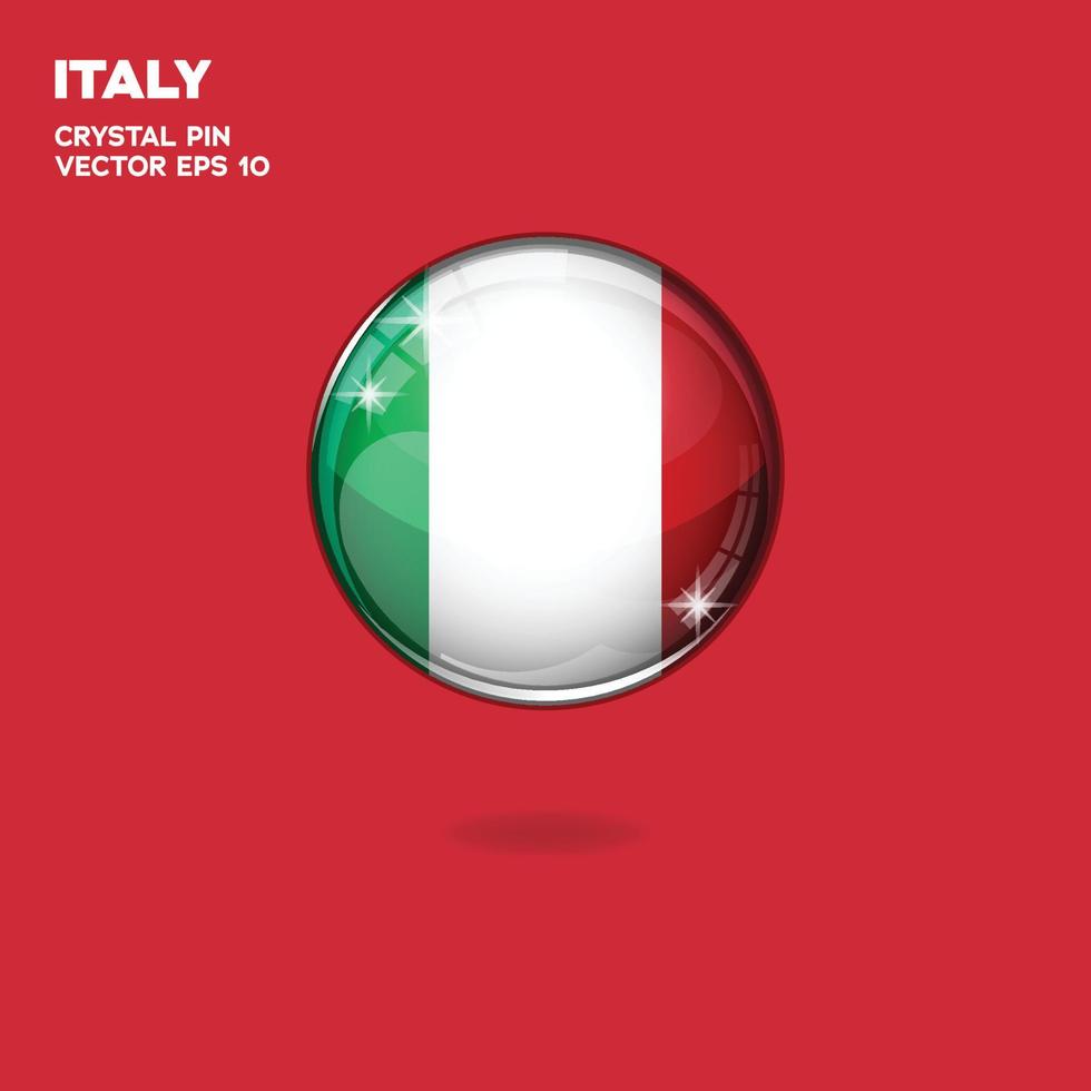 Botones 3d de la bandera de Italia vector