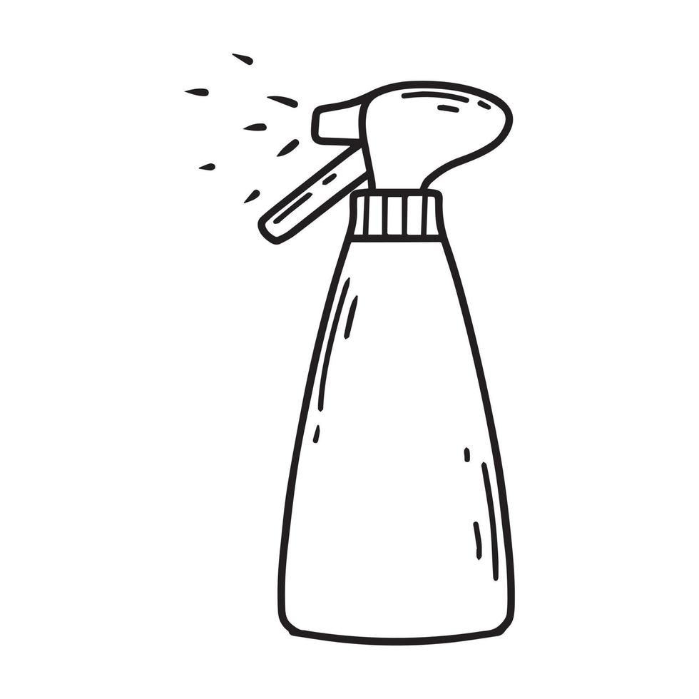 Spray in doodle style. Vector illustration. Spray for disinfection.