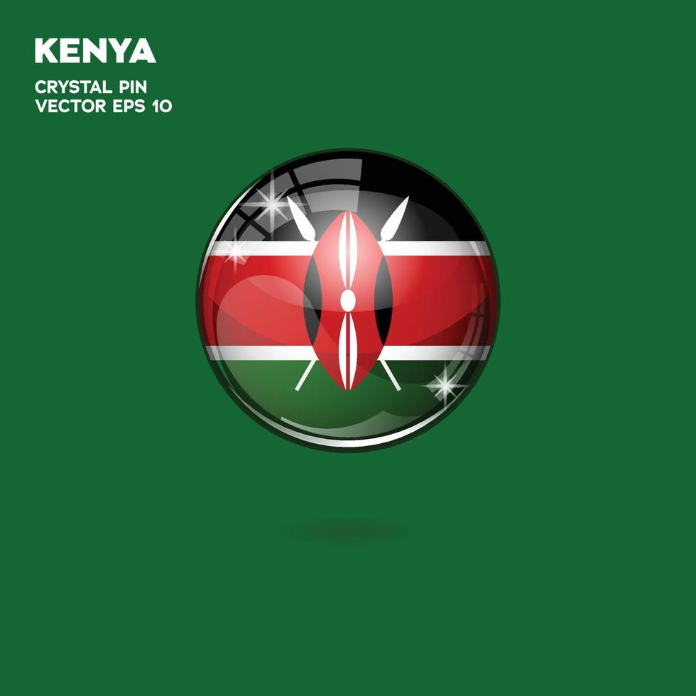 Kenya Flag 3D Buttons vector