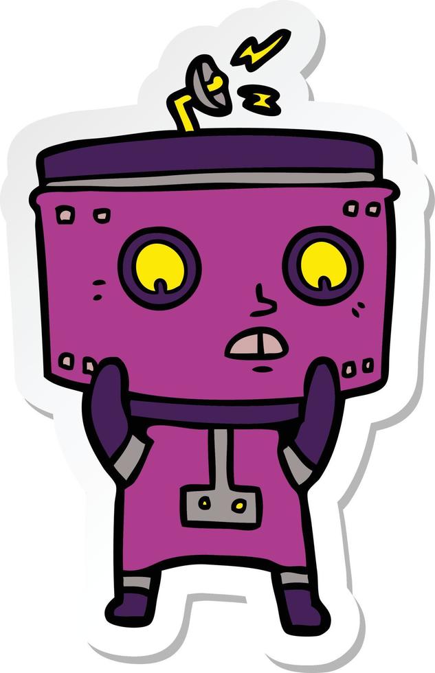 sticker of a cartoon robot vector