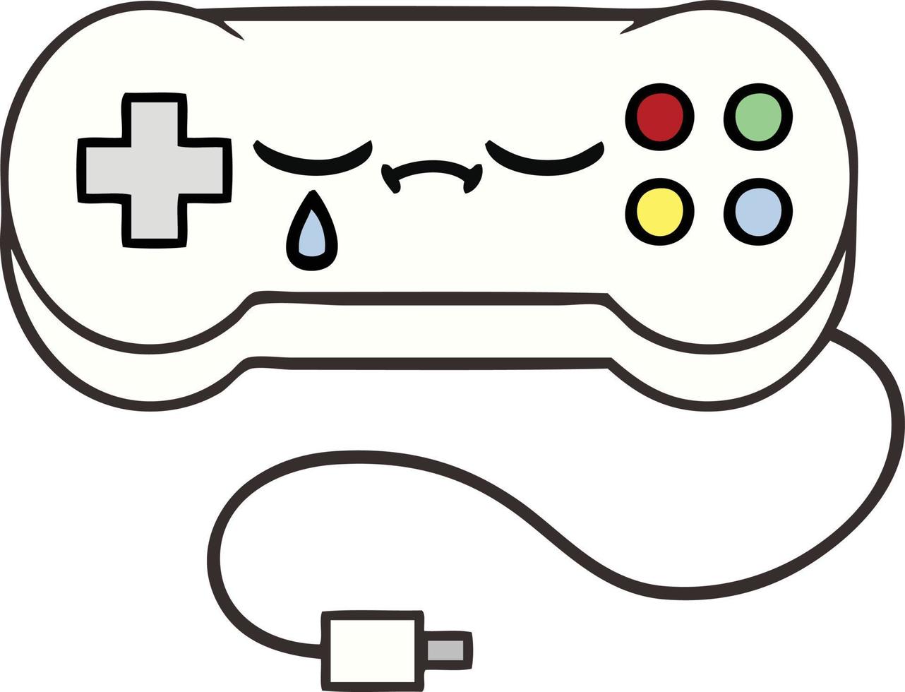 cute cartoon game controller vector