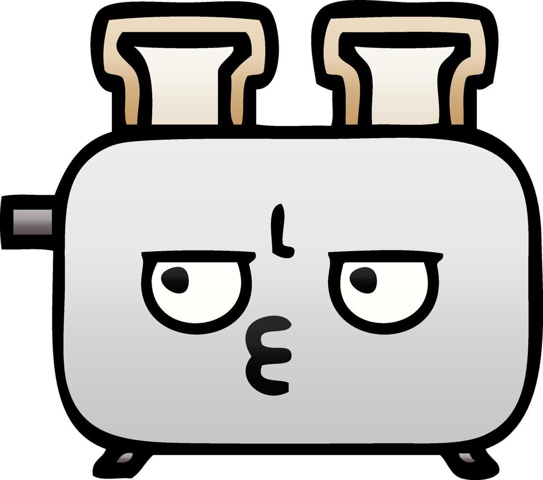 gradient shaded cartoon of a toaster vector