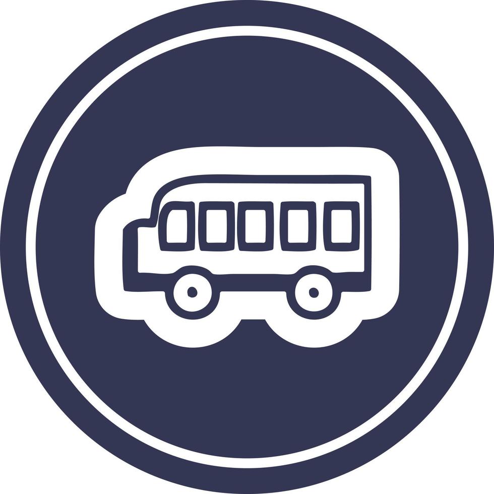 school bus circular icon vector
