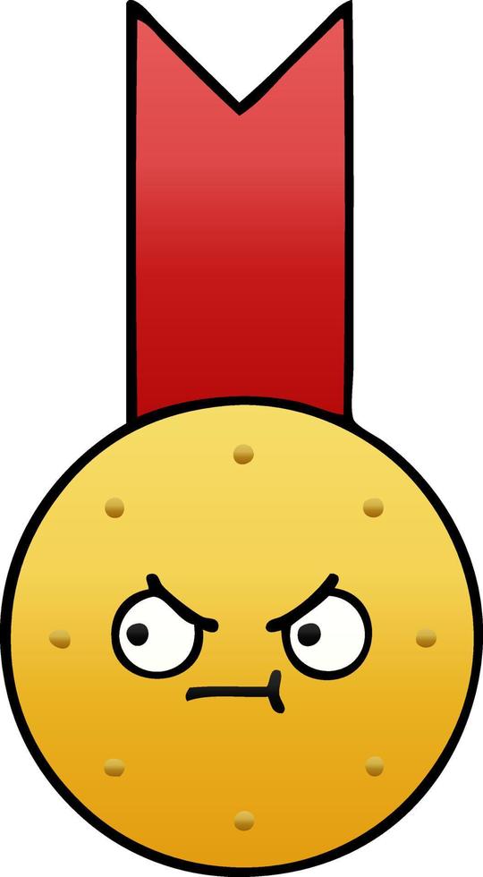 gradient shaded cartoon gold medal vector