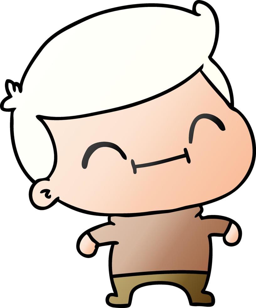gradient cartoon of kawaii older man vector