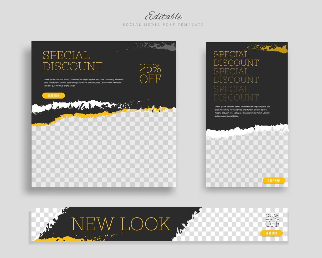 social media post template design vector