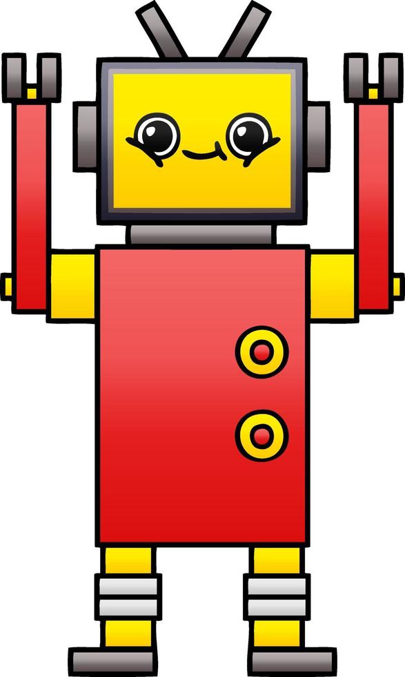 gradient shaded cartoon robot vector