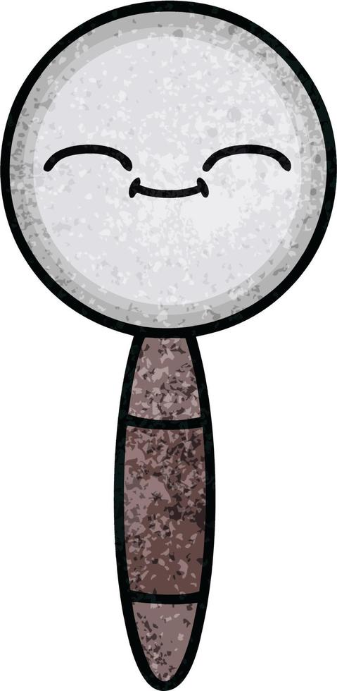 retro grunge texture cartoon magnifying glass vector