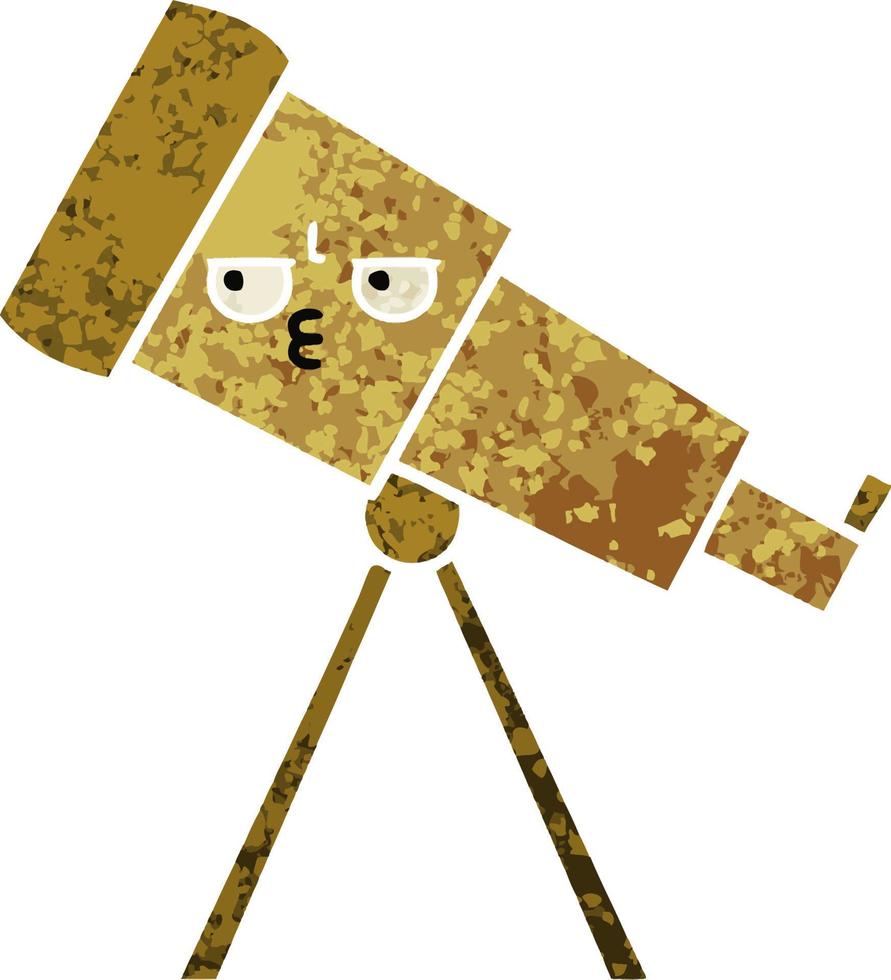 retro illustration style cartoon telescope vector